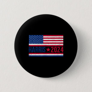Kamala 2024 Amerikanische Flagge Button