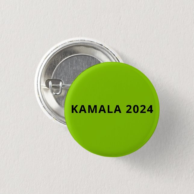 kamala 2024 einfache, moderne Textzeichengrün Button (Vorne & Hinten)
