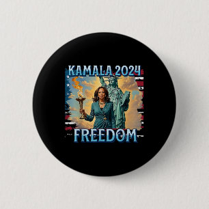Kamala 2024 für Präsidentin Wahlkampf Lady Liberty Button
