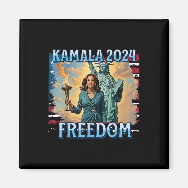 Kamala 2024 für Präsidentin Wahlkampf Lady Liberty Magnet (Vorne)