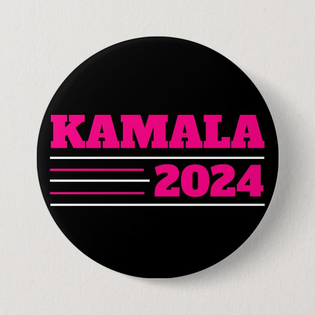 Kamala 2024 in Rosa und Weiß Button (Vorderseite)