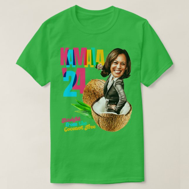 Kamala 2024 Kokospalmen T-Shirt (Design vorne)