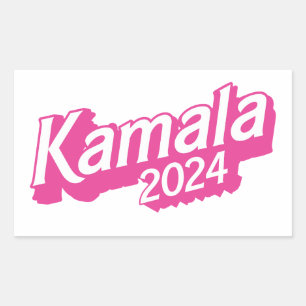 Kamala 2024 Pink farbenfroh Rechteckiger Aufkleber