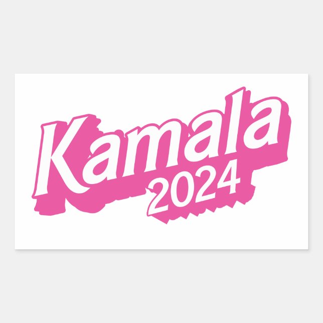 Kamala 2024 Pink farbenfroh Rechteckiger Aufkleber (Vorderseite)