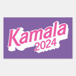 Kamala 2024 Rosa und Lila farbenfroh Rechteckiger Aufkleber