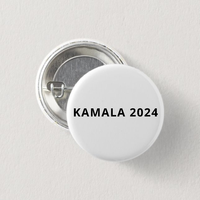 Kamala 2024 schlicht minimalistisch elegant Schwar Button (Vorne & Hinten)