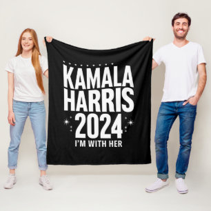 Kamala 2024 Unterstützung Ich bin mit ihr Kamala H Fleecedecke