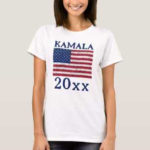 KAMALA 2024 USA-Fahne Vintager, blauer demokratisc T-Shirt