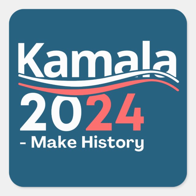 Kamala 2024, Vizepräsident Kamala Harris Button Quadratischer Aufkleber (Vorderseite)