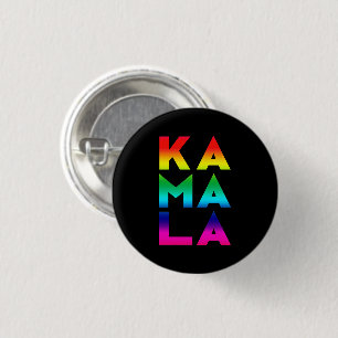 kamala 3 Silben Regenbogenstolz Typografie schwarz Button