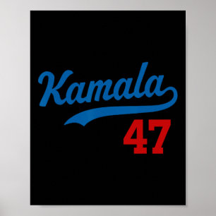 Kamala 47 Baseball Style Kamala Harris 2024 Präsid Poster