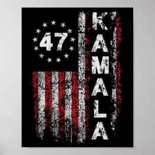 Kamala 47 Kamala47 Präsident USA Flagge 2024 Poster