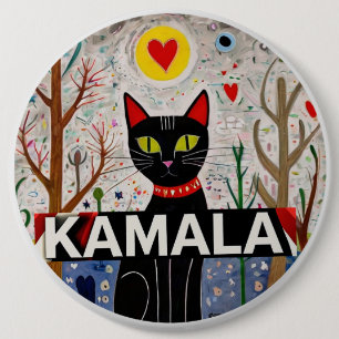 Kamala Black Cat Herz Kamala Button