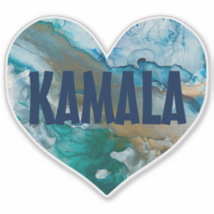 Kamala Blue Alcohol Ink Heart Aufkleber