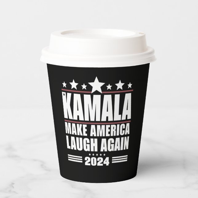 Kamala bringt Amerika wieder zum Lachen über die a Pappbecher (Vorderseite)