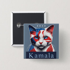 Kamala Cat 2024 US-Wahl Demokrat Button