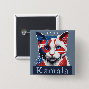 Kamala Cat 2024 US-Wahl Demokrat Button