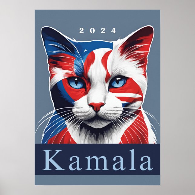 Kamala Cat 2024 US-Wahl Demokrat Poster (Vorne)