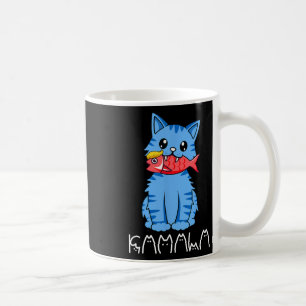 Kamala Cat essen Fisch Funny Harris Trump 2024 für Kaffeetasse