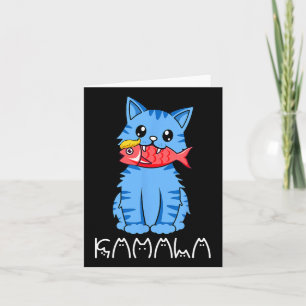 Kamala Cat essen Fisch Funny Harris Trump 2024 für Karte