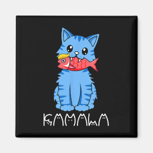 Kamala Cat essen Fisch Funny Harris Trump 2024 für Magnet