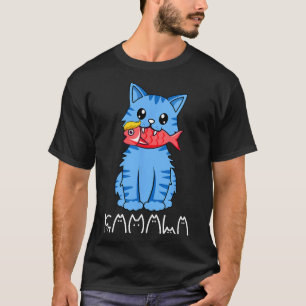 Kamala Cat essen Fisch Funny Harris Trump 2024 für T-Shirt