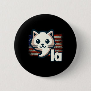 Kamala Cat US-Flagge Politische Katze Premium Button