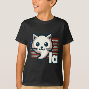 Kamala Cat Usa Flagge Politische Katze T-Shirt