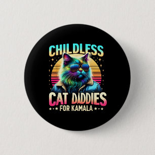 Kamala Childless Cat Daddies for Kamala Black Cat Button