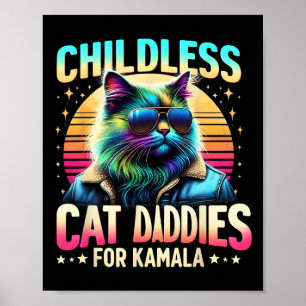 Kamala Childless Cat Daddies for Kamala Black Cat Poster