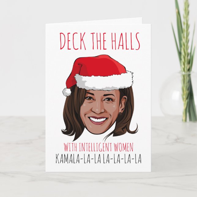 Kamala Christmas Card: Deck die Hallen Karte (Vorderseite)