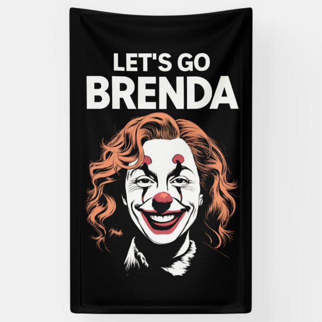 Kamala Clown Let's Go Brenda Banner (Vertikal)
