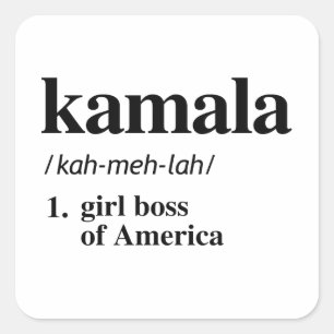 Kamala Definition: Mädchenboss in Amerika Quadratischer Aufkleber