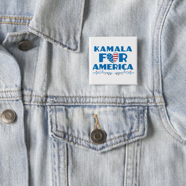 Kamala für Amerika 2024 Präsident Patriotisches He Button (Beispiel)