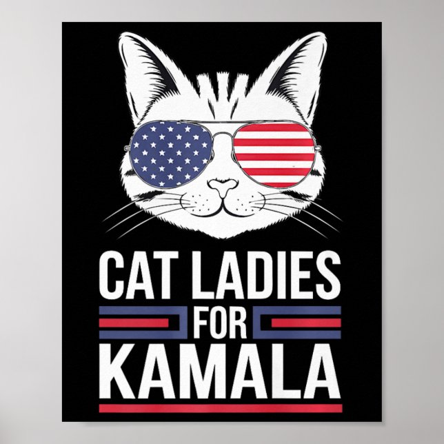 Kamala für den Präsidenten - Katze Lady Uni Poster (Vorne)