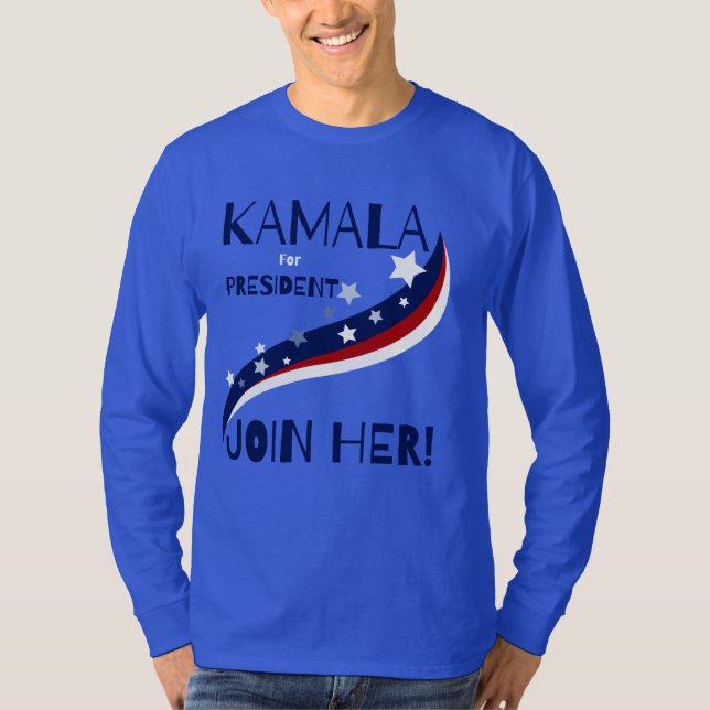 Kamala für den Präsidenten treten Sie ihr bei! T-S T-Shirt (Vorderseite)