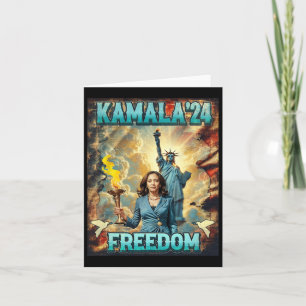 Kamala für Präsident Slogan Statue Liberty Pro Har Karte