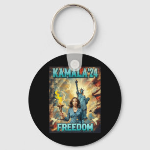 Kamala für Präsident Slogan Statue Liberty Pro Har Schlüsselanhänger