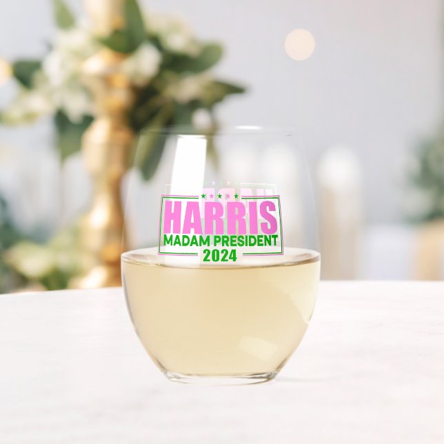 Kamala für Präsident Weinglas Ohne Stiel (Insitu (Hochzeit))