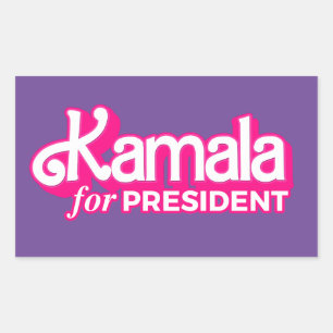 Kamala für President Pink Style Rechteckiger Aufkleber