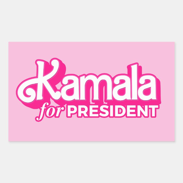 Kamala für President Pink Style Rechteckiger Aufkleber (Vorderseite)