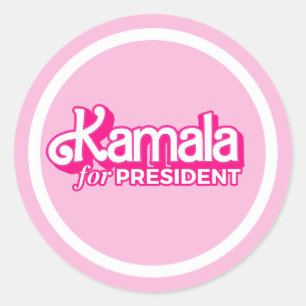 Kamala für President Pink Style Runder Aufkleber