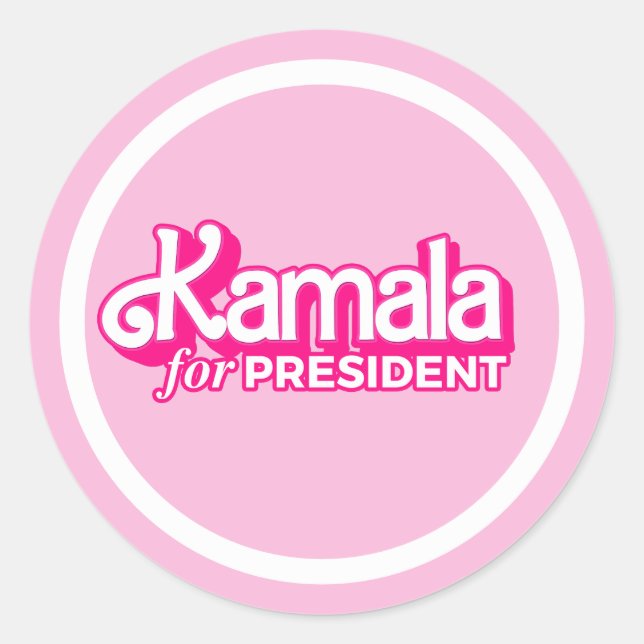 Kamala für President Pink Style Runder Aufkleber (Vorderseite)