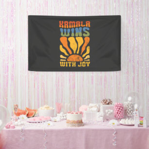 Kamala gewinnt mit Joy Retro Boho Harris Walz Banner