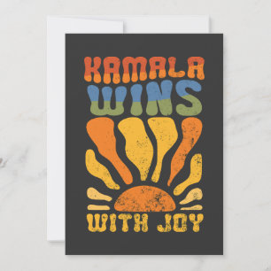 Kamala gewinnt mit Joy Retro Boho Harris Walz Einladung