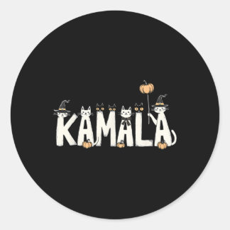 Kamala Halloween Cat Lover Hexennamen Design Runder Aufkleber