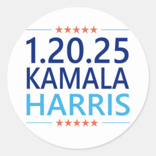 Kamala Harris 1. Frau Präsidentin 1.20.25 Runder Aufkleber