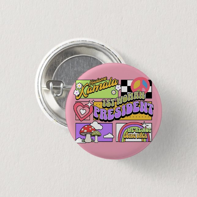 Kamala Harris 1. Frau Präsidentin Einweihung Button (Vorne & Hinten)