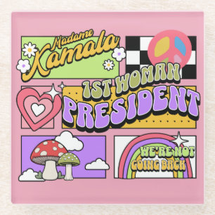 Kamala Harris 1. Frau Präsidentin Einweihung Glasuntersetzer