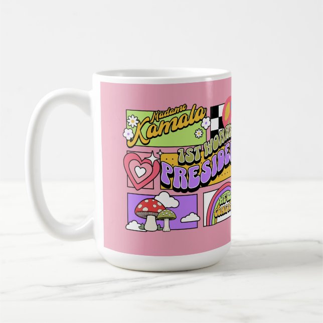 Kamala Harris 1. Frau Präsidentin Einweihung Kaffeetasse (Links)